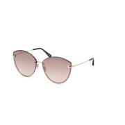 Tom Ford Shiny Rose Gold Brown Mirror Solglasögon Yellow, Unisex