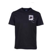 Paul & Shark Svart Crew-neck T-shirt med Logo Black, Herr