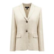 Theory Beige Linneblazer med Fickor Beige, Dam