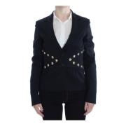 Exte Svart Guld Knapp Blazer Jacka Black, Dam