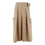 By Malene Birger Linneblandning Hög Midja Cargo Byxor Beige, Dam