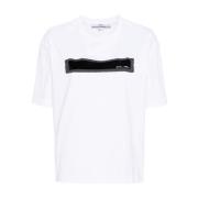 A.p.c. Denim T-Shirt Cogykf26370 White, Dam