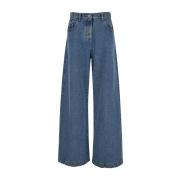 The Attico Blå Denim Femficksjeans Regular Fit Blue, Dam