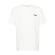 A.p.c. Ekologisk Bomull Logo Broderad T-shirt White, Herr