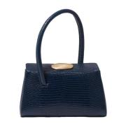 Little Liffner Lizard-Embossed Leather Handbag Blue, Dam