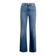 7 For All Mankind Hög Midja Flared Jeansbyxor Blue, Dam