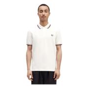 Fred Perry Kontrast Randig Pikétröja White, Herr