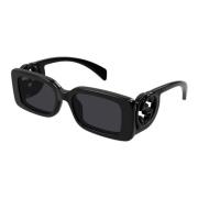 Gucci Rektangulära solglasögon Trendy Urban Style Black, Unisex