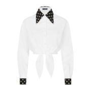 Dolce & Gabbana Polka Dot Poplin Skjorta White, Dam