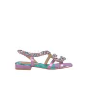 Alma EN Pena Orm Strass Platt Sandal Pink, Dam