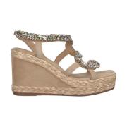 Alma EN Pena Orm Kil Sandal med Flätad Detalj Beige, Dam