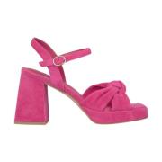 ALMA EN PENA Kvadratisk klack sandal med knutdetalj Pink, Dam