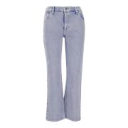 Tory Burch Stretch bomullsdenim jeans tillverkade i Italien Blue, Dam