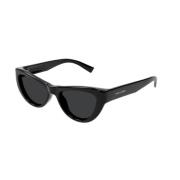 Saint Laurent Svarta solglasögon med svarta linser Black, Dam