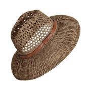 Ibeliv Raphia hatt med läderrem Beige, Dam