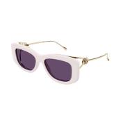 Gucci Ivory Violet Solglasögon Gg1566S 003 Beige, Dam