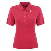 K-Way Bomull Polo Skjorta Kort Ärm Rosa Pink, Dam