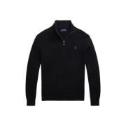 Polo Ralph Lauren Honeycomb Half-Zip Bomullströja Black, Herr