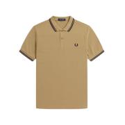 Fred Perry Bomullspolo med dubbelrandig Beige, Herr