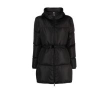 Moncler Quiltad dunparka med bälte Black, Dam