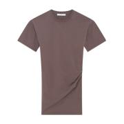 IRO Logo Print T-shirt Klänning med Samlade Detaljer Brown, Dam