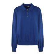 Rotate Birger Christensen Oversized Polo Sweater Blue, Dam