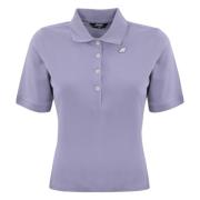 K-Way Bomull Polo Skjorta Slim Fit Kort Ärm Purple, Dam