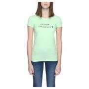Armani Exchange Stilren Grön Print T-shirt för Kvinnor Green, Dam