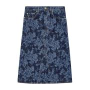 Ganni Elegant Midi Kjol Blue, Dam