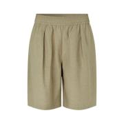 Samsøe Samsøe Shorts med vida ben och hög midja Beige, Dam