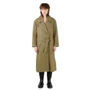 Burberry Gabardine Oversized Trench Coat Green, Dam