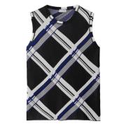 Burberry Svart Jacquardstickad Crew-Neck Skjorta Black, Dam