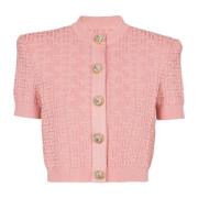 Balmain PB Labyrinth stickad kofta Pink, Dam