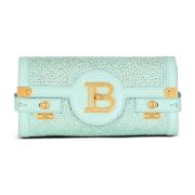 Balmain B-Buzz Pouch 23 i mocka och rhinestones Blue, Dam