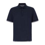 Brunello Cucinelli Klassisk Polo Tröja för Män Blue, Herr