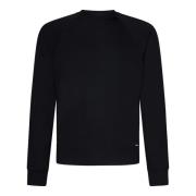 Tom Ford Svart Crew-Neck Sweater Logo Label Black, Herr