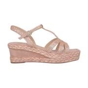 Alma EN Pena Flätad Kil Sandal med Smycken Pink, Dam