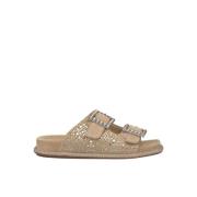 Alma EN Pena Platt Sandal med Strass Beige, Dam