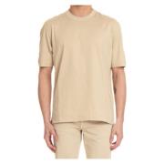 Ermenegildo Zegna Beige Bomull T-shirt med Sidoslitsar Beige, Herr