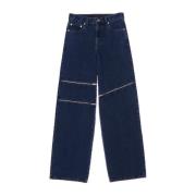 Helmut Lang Zip Jeans med Metaldetaljer Blue, Dam