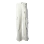 Pinko Cargo Byxor Vit Bomull Elastan White, Dam