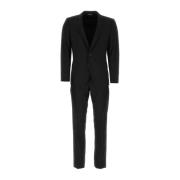 Dolce & Gabbana Stretch Wool Tuxedo Suit Black, Herr
