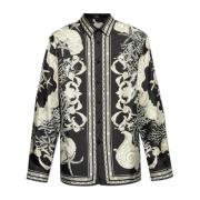 Versace Skjorta med 'Barocco Sea' Print Black, Herr