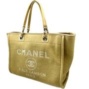 Chanel Vintage Pre-owned Canvas totevskor Beige, Dam