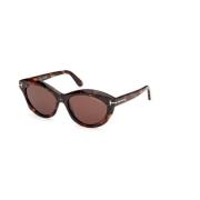 Tom Ford Brun Mörk Havana Solglasögon Ft1111 Brown, Dam