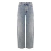 Loewe Hög Midja Bred Ben Jeans Blue, Dam