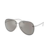 Michael Kors Silver Spegelglasögon Portofino Stil Gray, Unisex