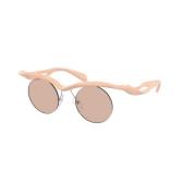 Prada Rosa Montura Brown Lenses Solglasögon Pink, Unisex