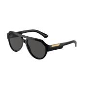 Dolce & Gabbana Svarta solglasögon med mörkgrå linser Black, Unisex