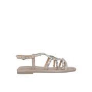 Alma EN Pena Flätad Rhinestone Sandal Gray, Dam